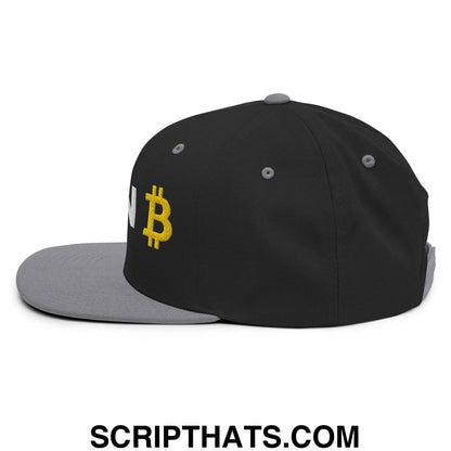 Plan Bitcoin Snapback Hat Black Silver