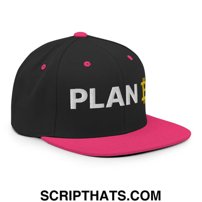 Plan Bitcoin Snapback Hat Black Neon Pink