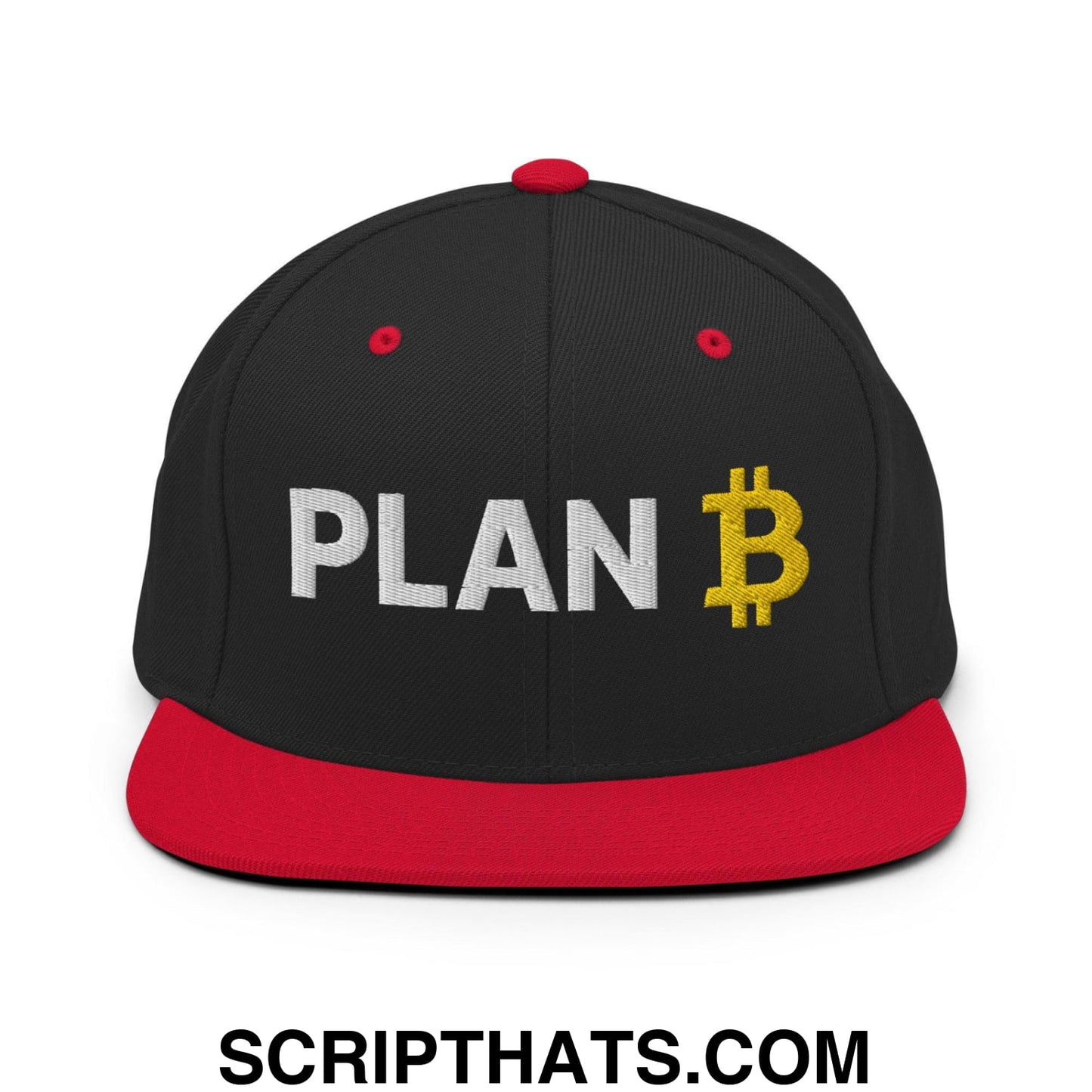 Plan Bitcoin Snapback Hat Black Red