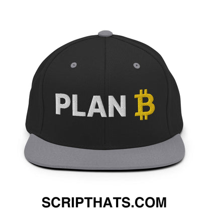 Plan Bitcoin Snapback Hat Black Silver
