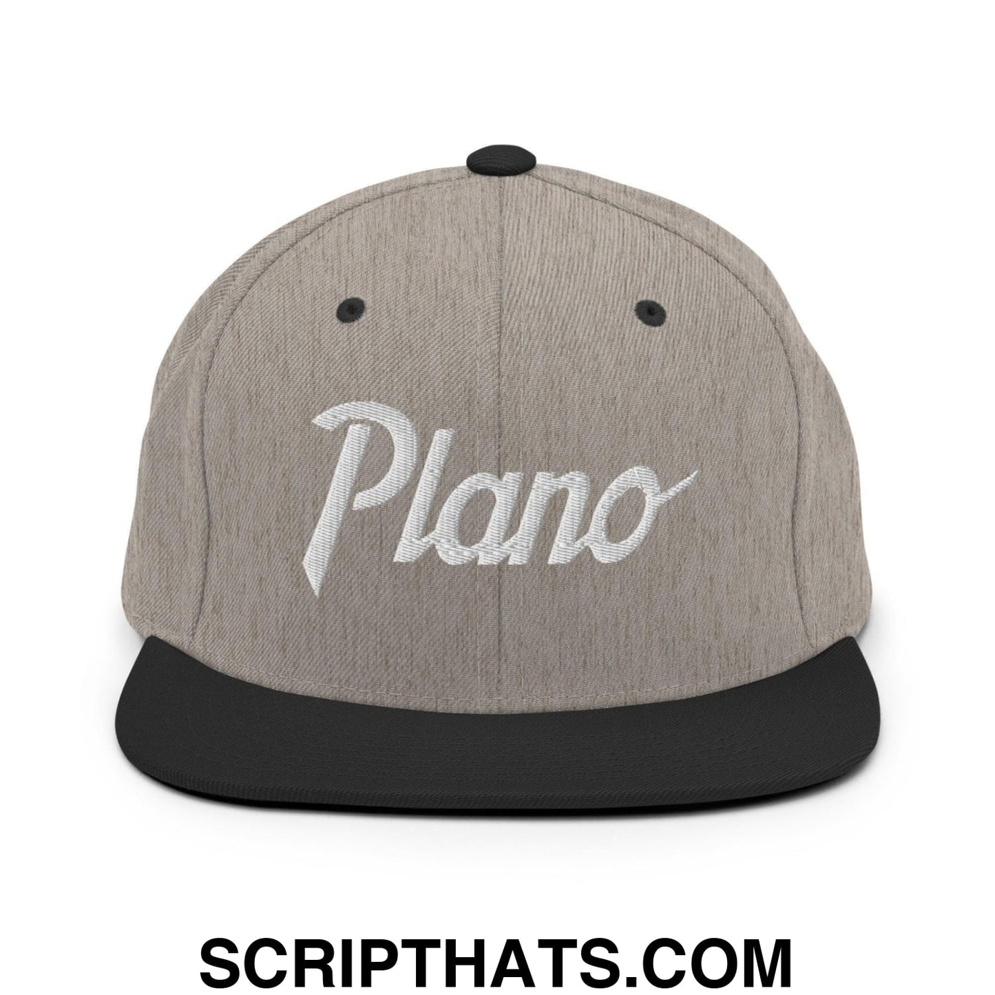 Plano Script Snapback Hat Heather Black