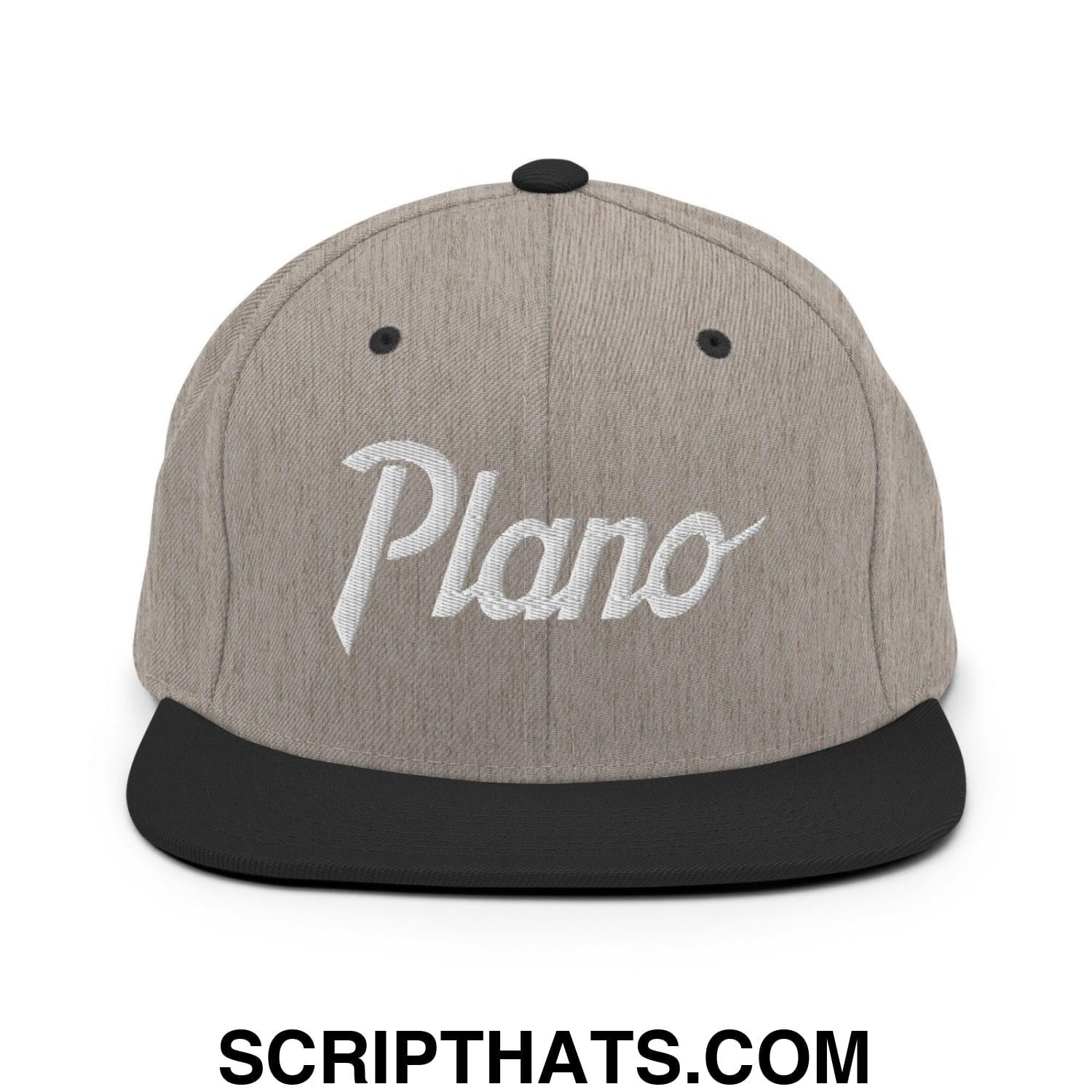 Plano Script Snapback Hat Heather Black