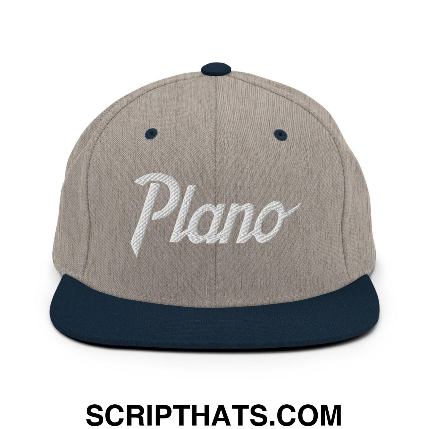 Plano Script Snapback Hat Heather Grey Navy