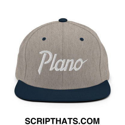 Plano Script Snapback Hat Heather Grey Navy