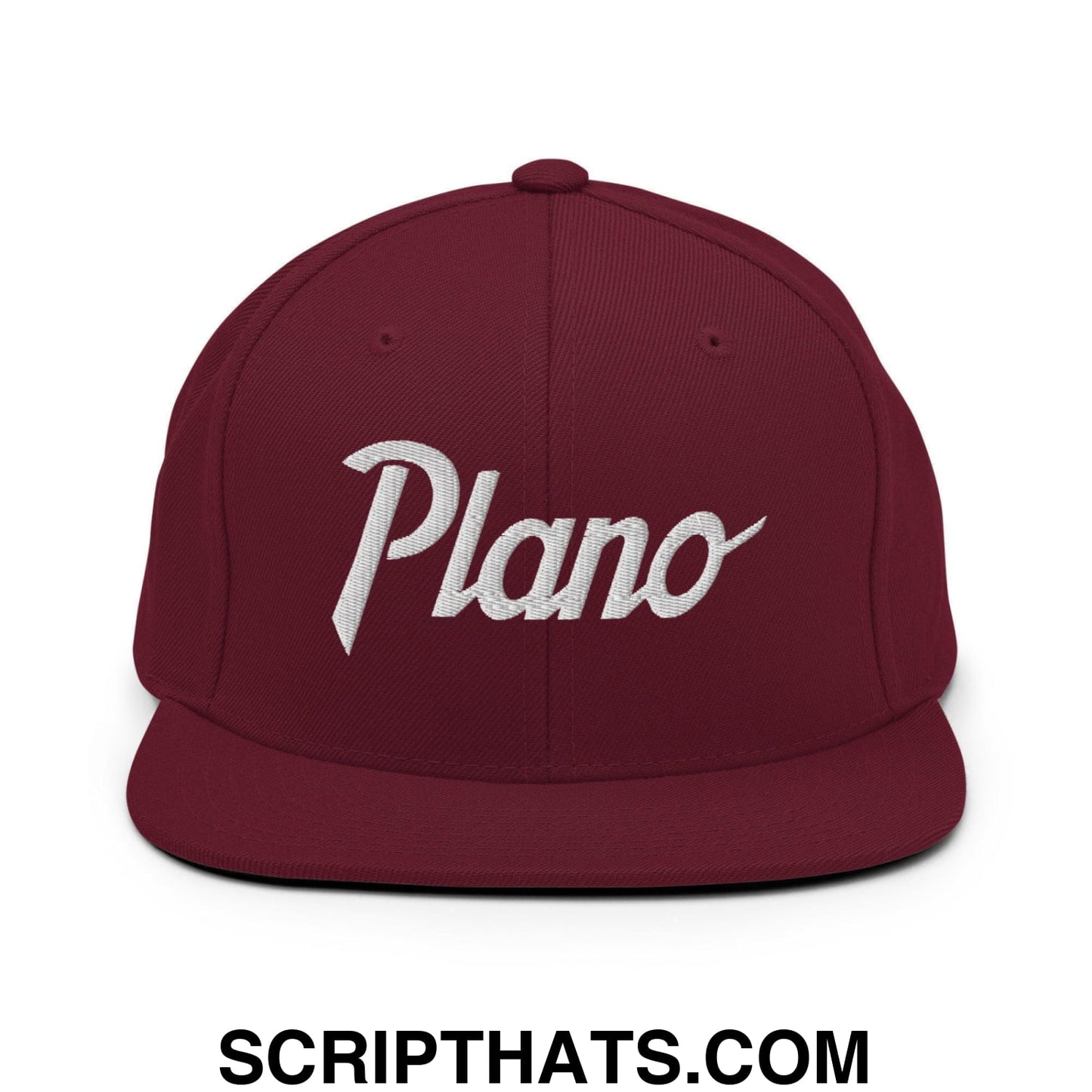 Plano Script Snapback Hat Maroon