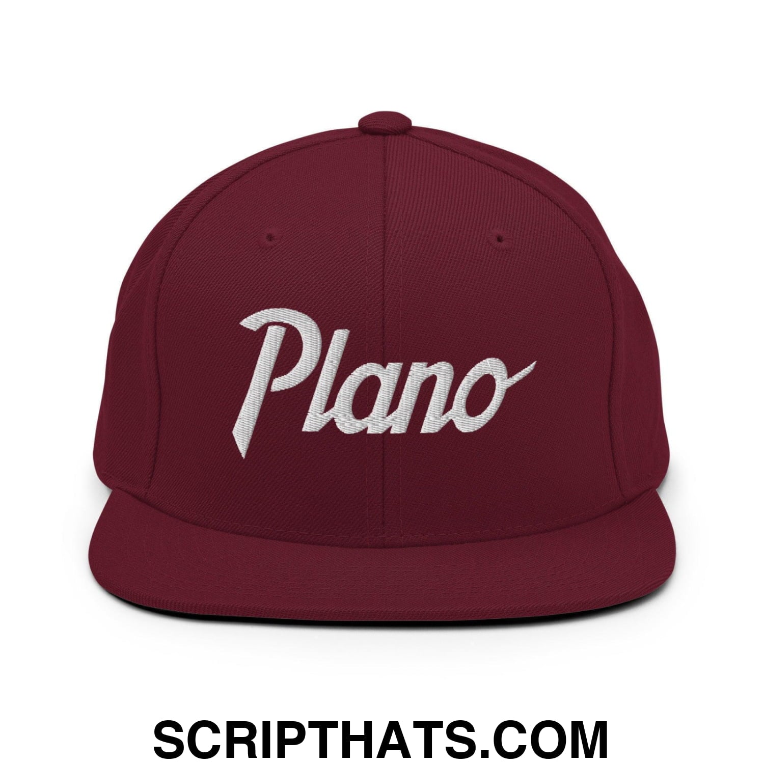 Plano Script Snapback Hat Maroon
