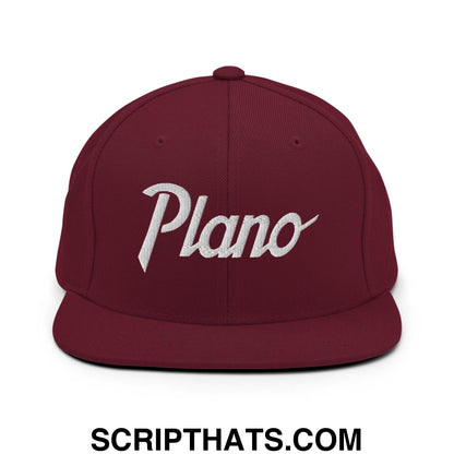 Plano Script Snapback Hat Maroon