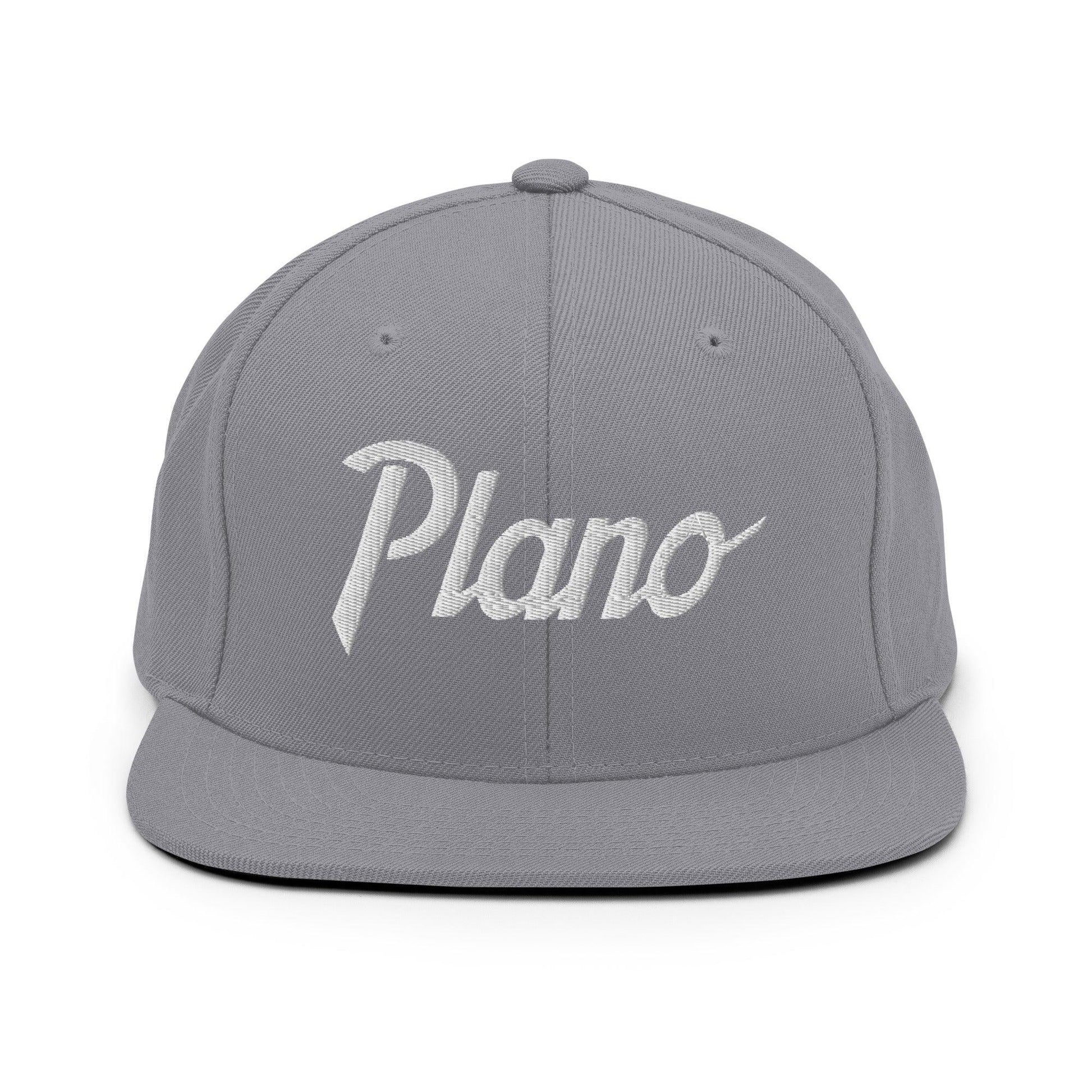 Plano Script Snapback Hat Silver