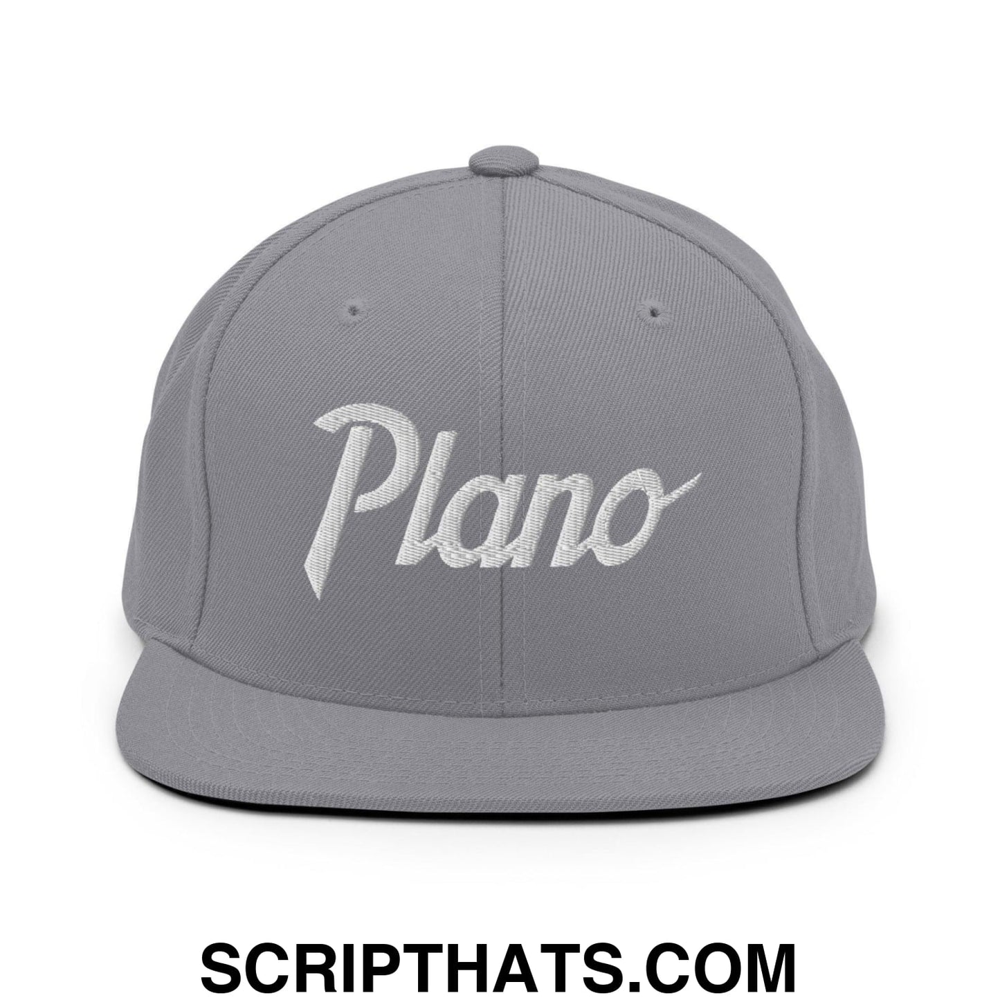 Plano Script Snapback Hat Silver