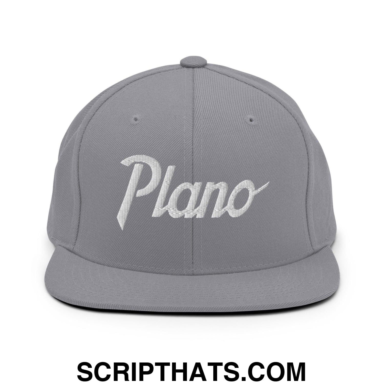 Plano Script Snapback Hat Silver