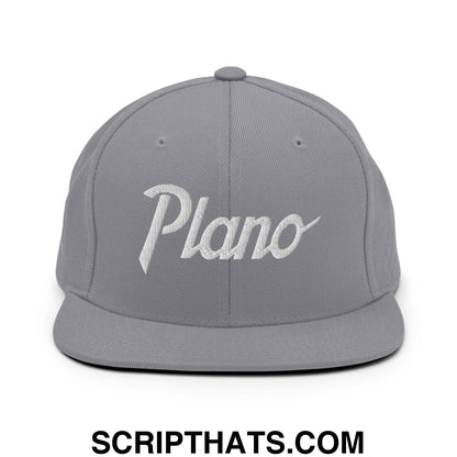 Plano Script Snapback Hat Silver