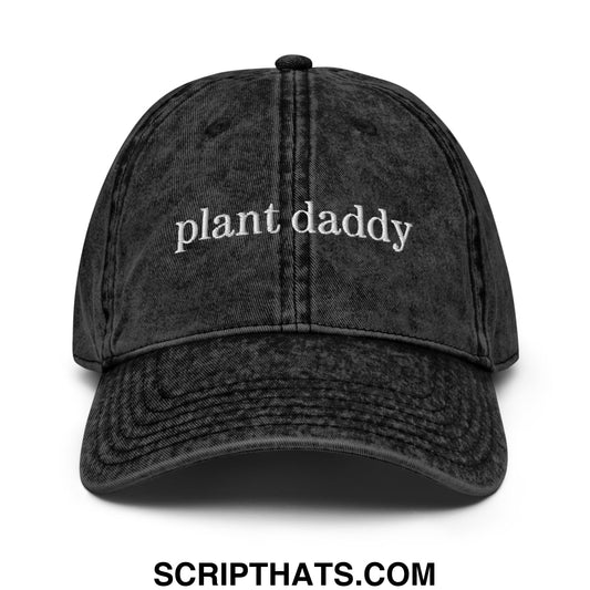 Plant Daddy Embroidered Unstructured Denim Dad Hat Black