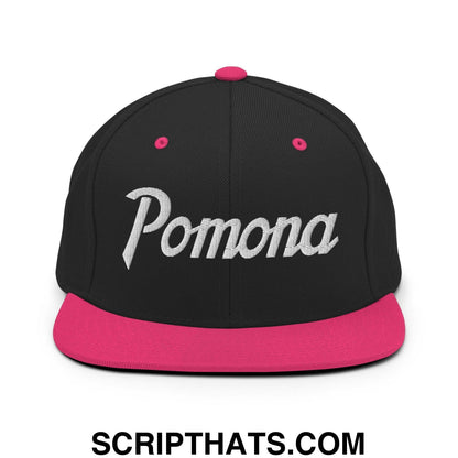 Pomona Snapback Hat Black Neon Pink