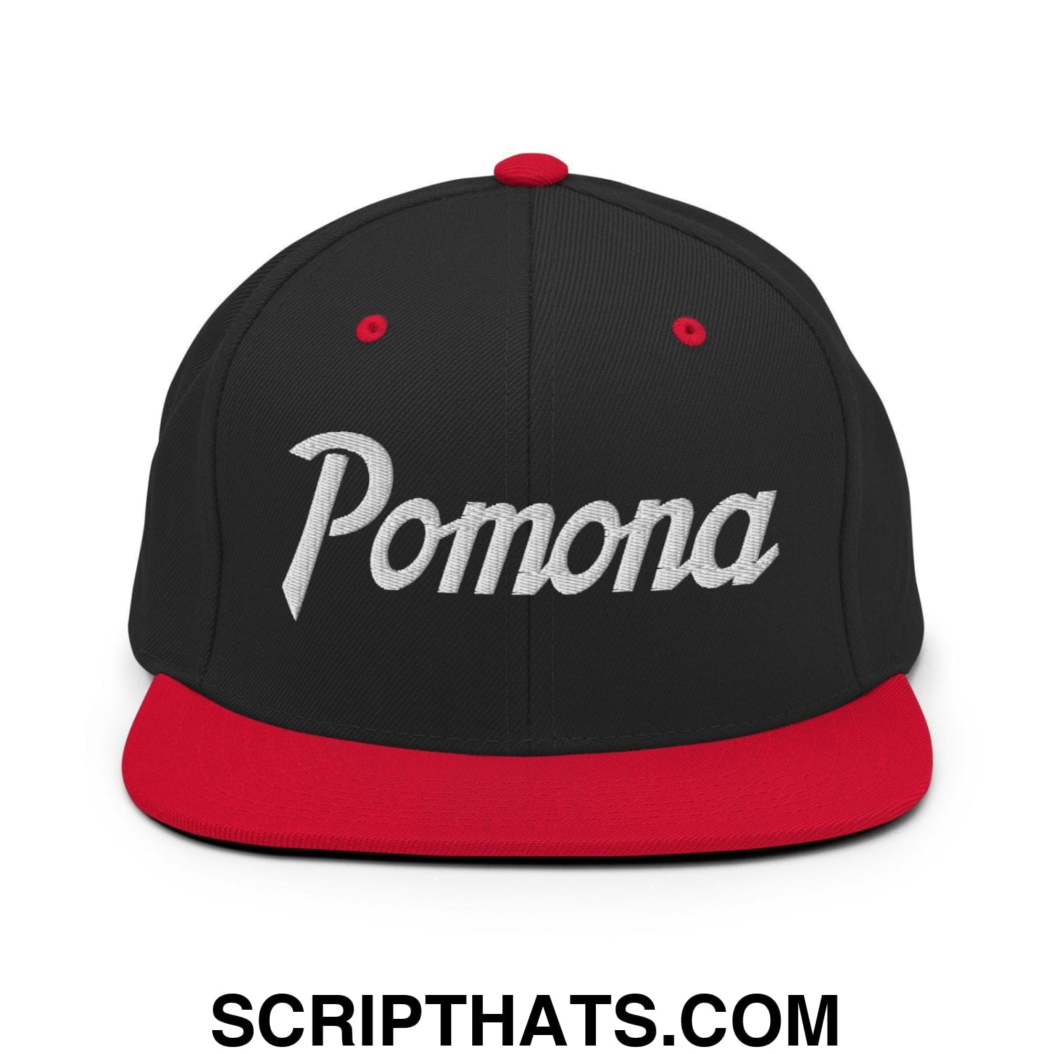 Pomona Snapback Hat Black Red