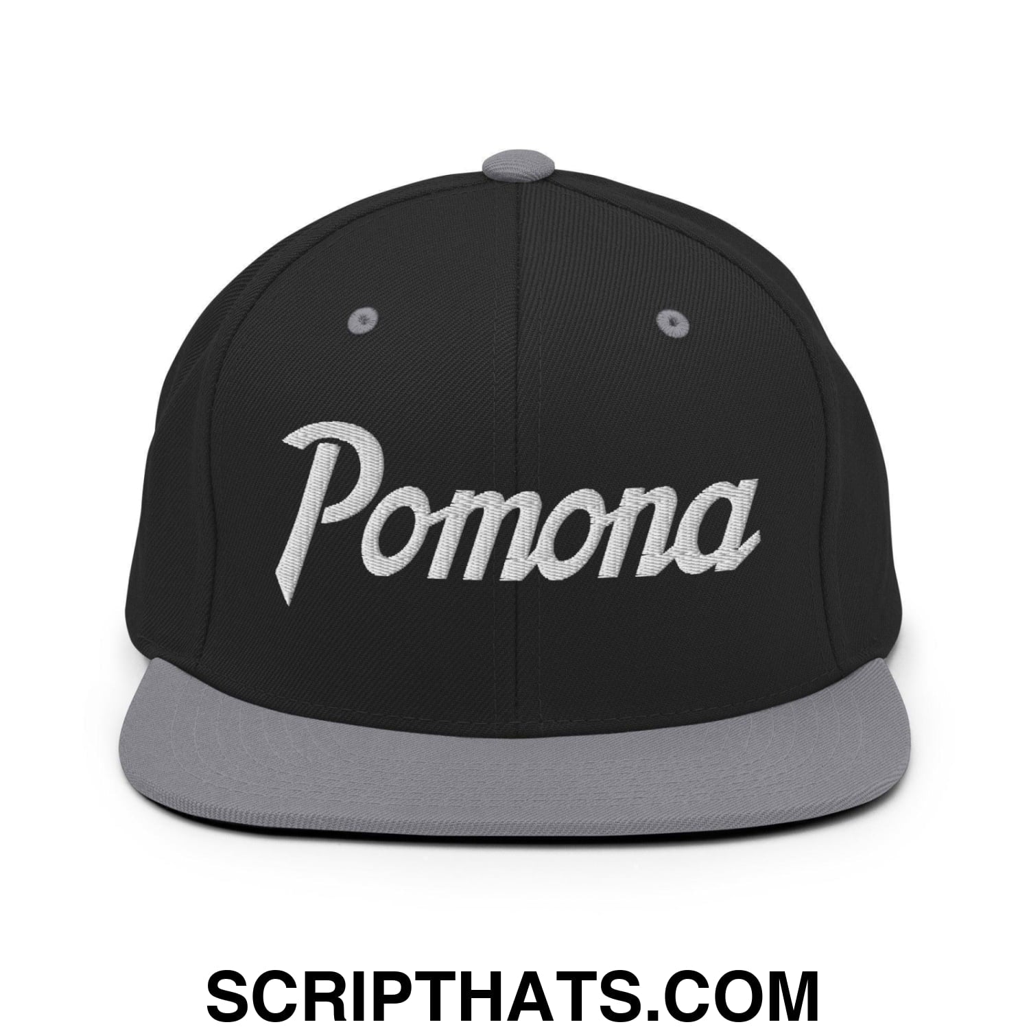 Pomona Snapback Hat Black Silver