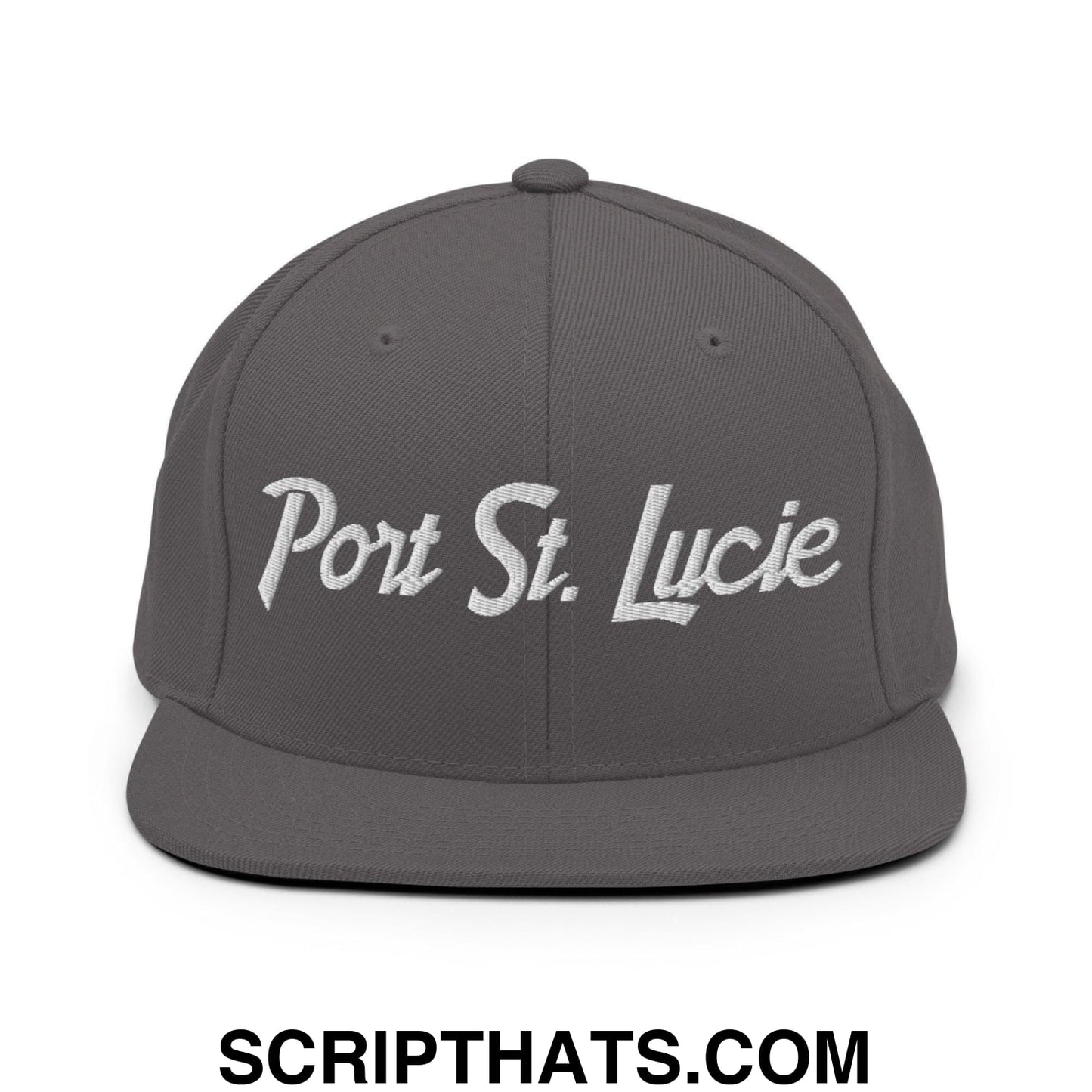 Port St. Lucie Script Snapback Hat Dark Grey