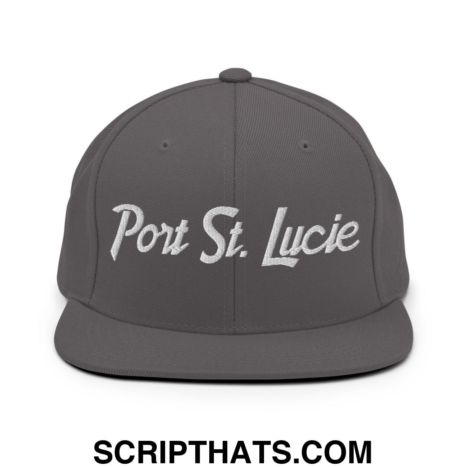 Port St. Lucie Script Snapback Hat Dark Grey
