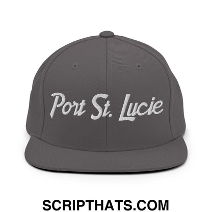 Port St. Lucie Script Snapback Hat Dark Grey