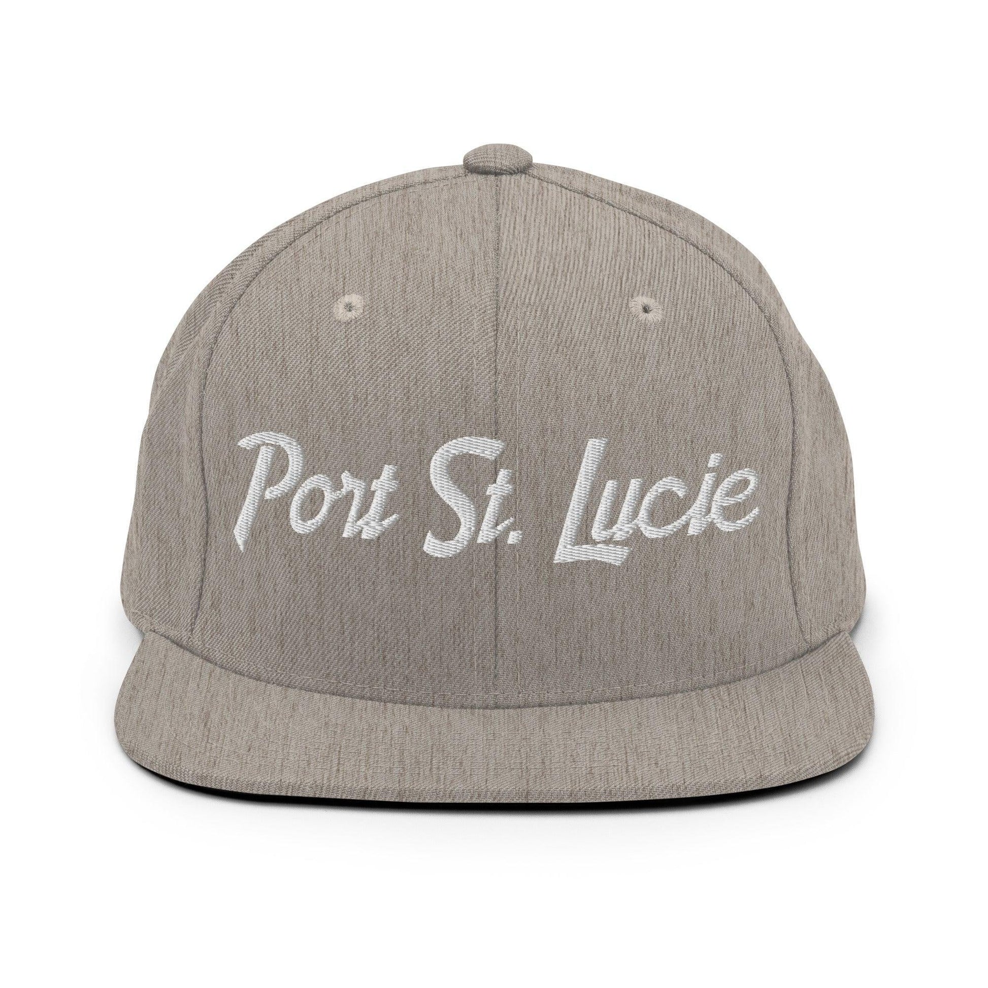 Port St. Lucie Script Snapback Hat Heather Grey