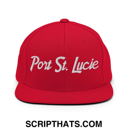 Port St. Lucie Script Snapback Hat Red