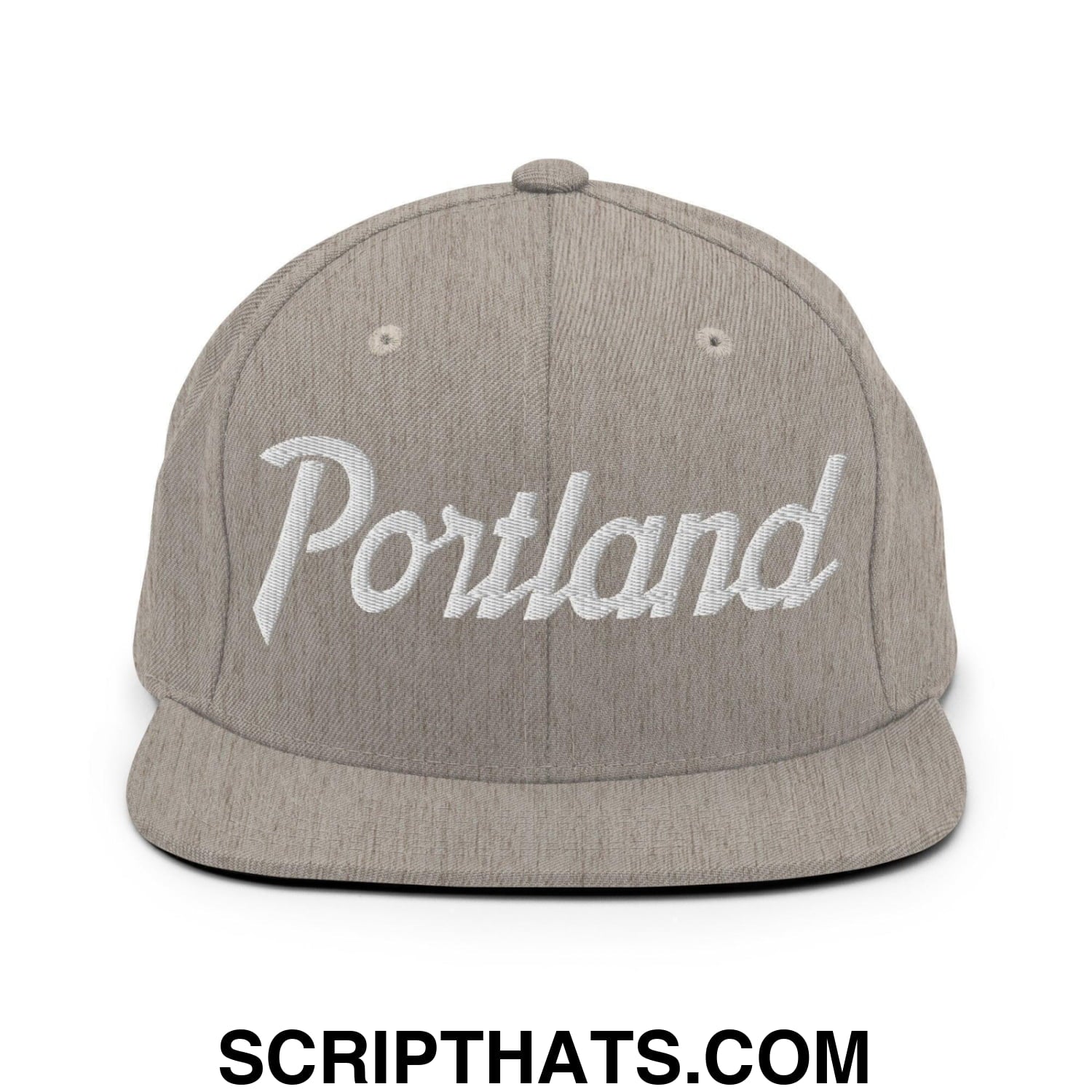 Portland Script Snapback Hat Heather Grey