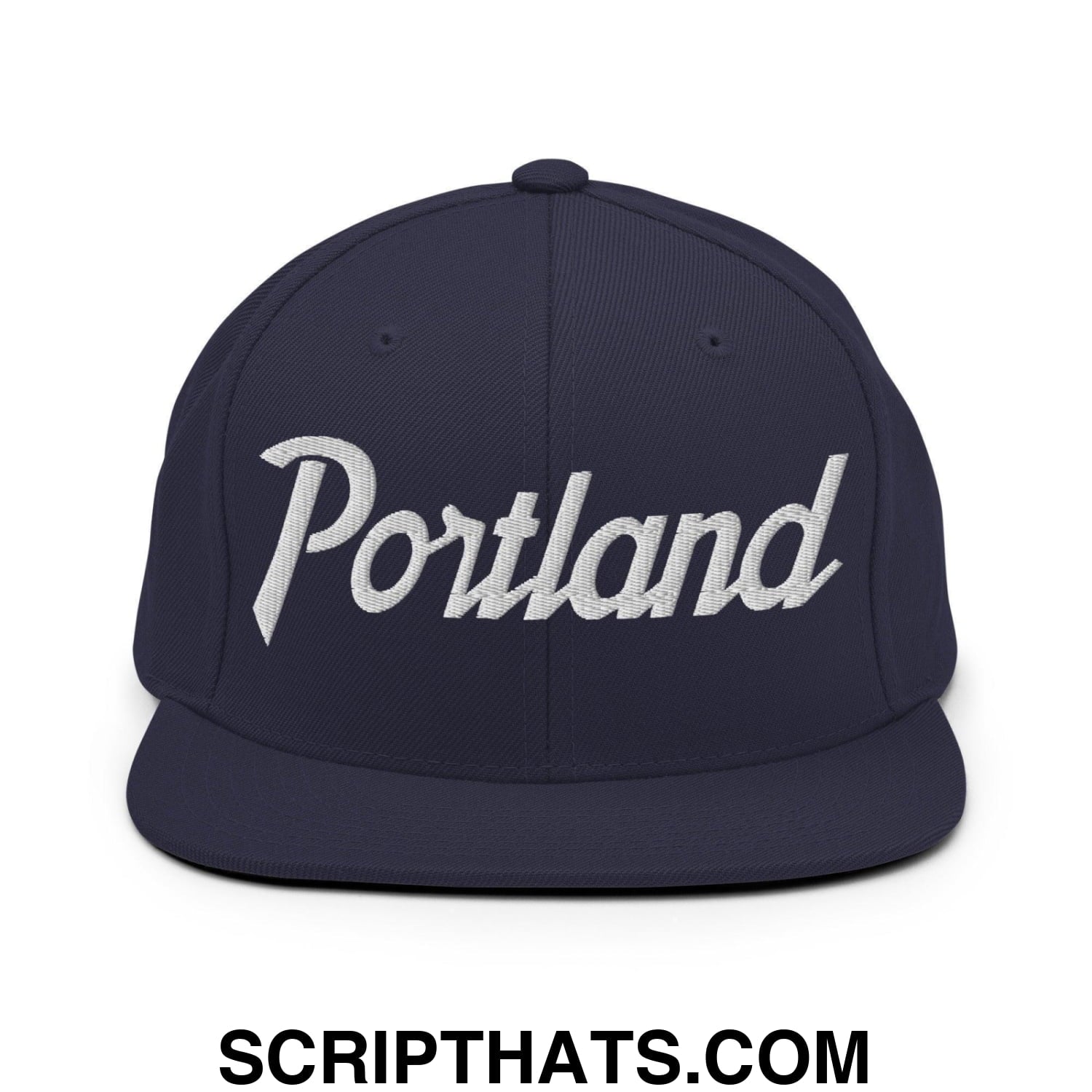 Portland Script Snapback Hat Navy
