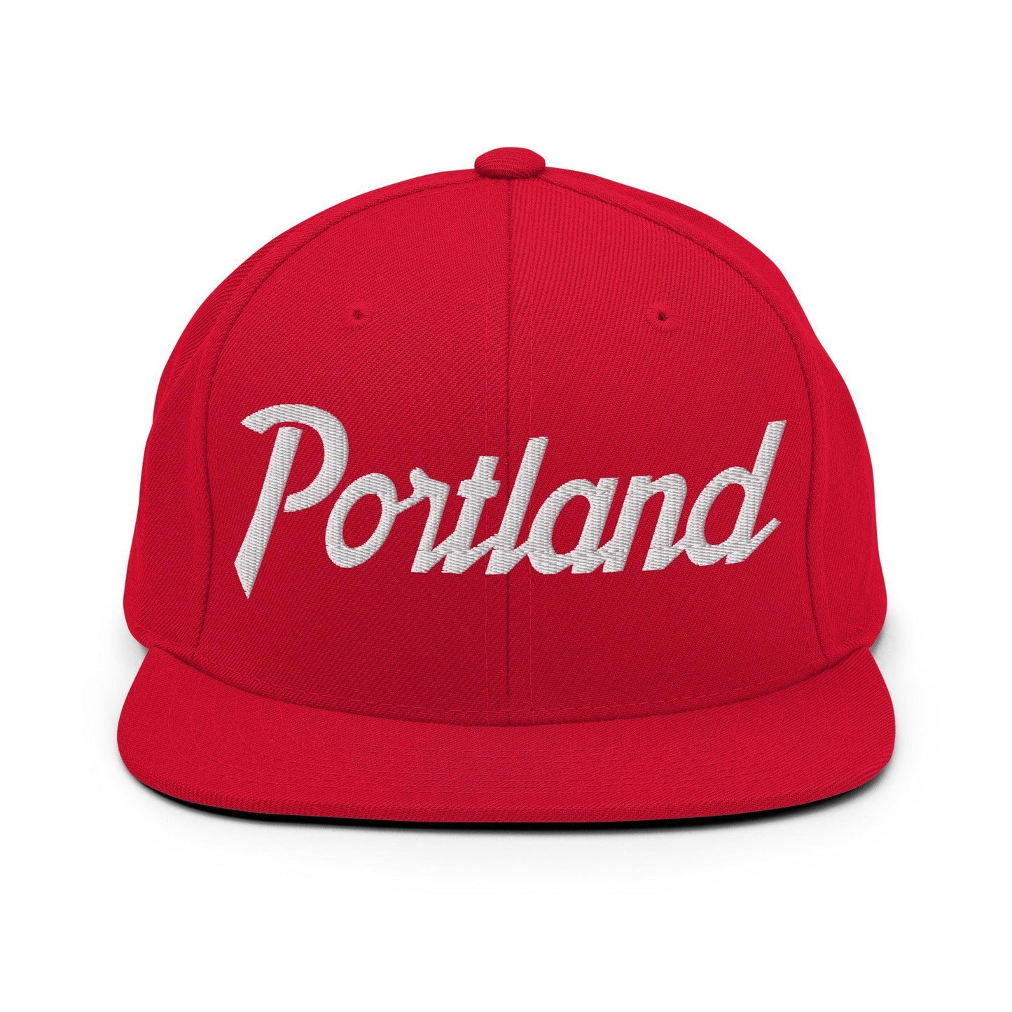 Portland Script Snapback Hat Red