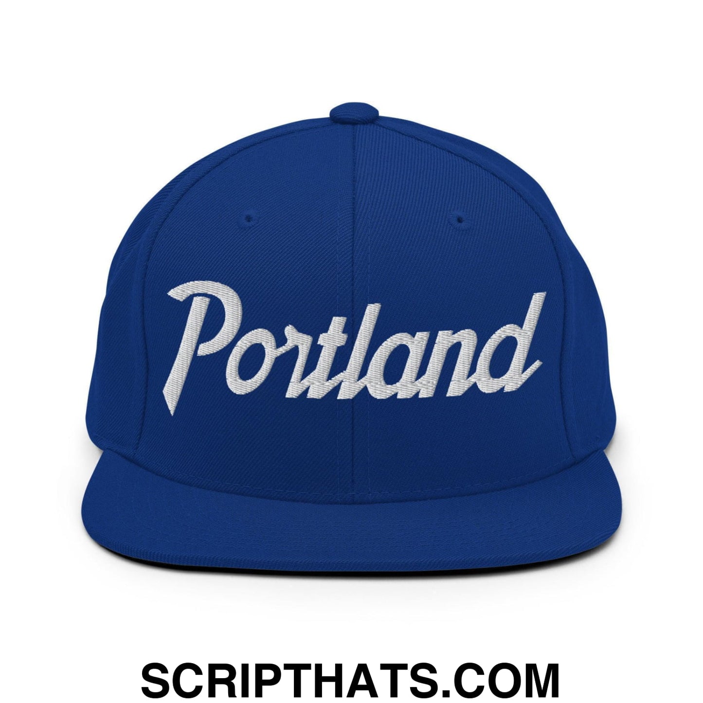 Portland Script Snapback Hat Royal Blue