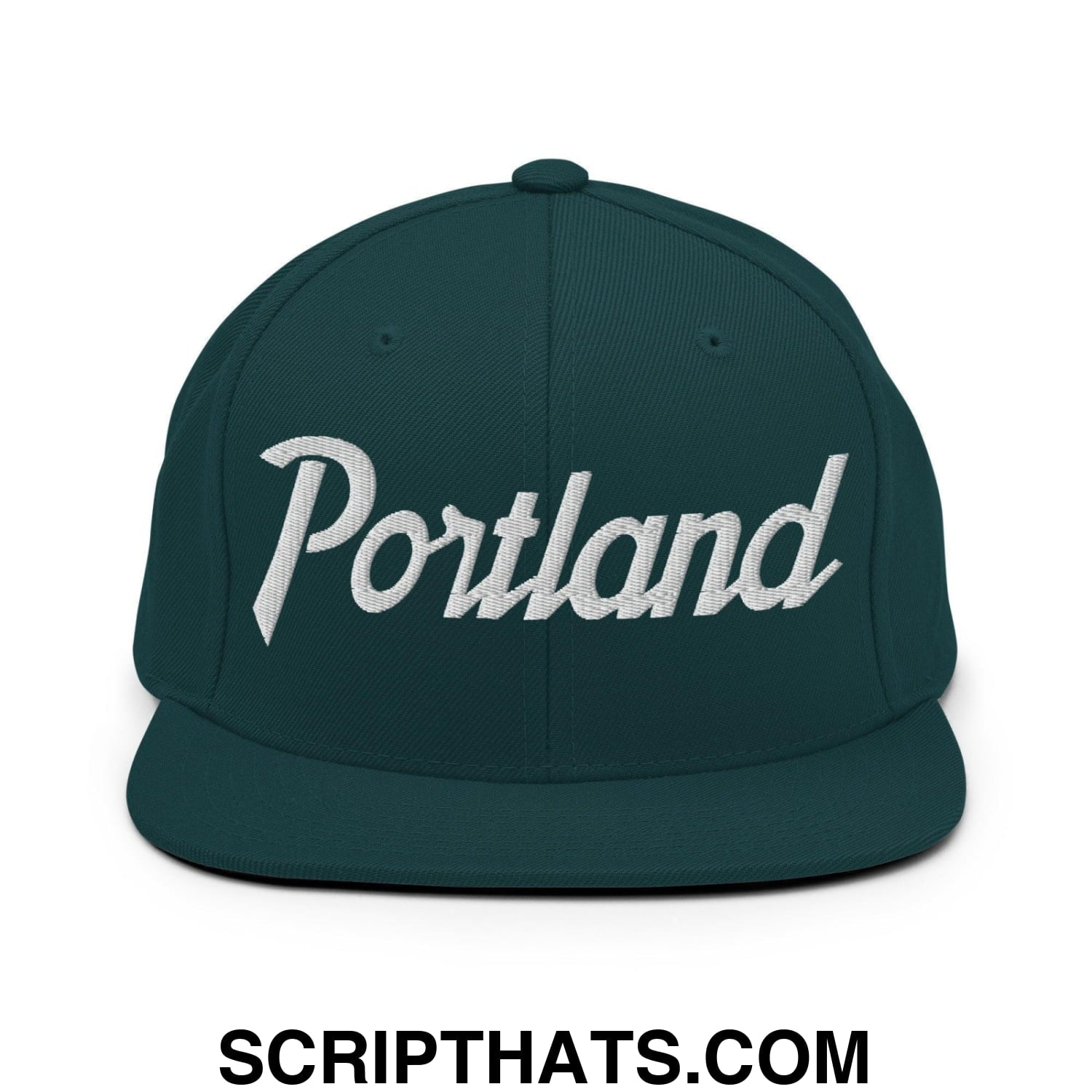 Portland Script Snapback Hat Spruce