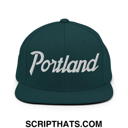 Portland Script Snapback Hat Spruce