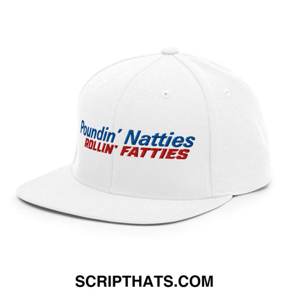Poundin' Natties Rollin' Fatties Embroidered Flat Bill Brim Snapback Hat Default Title