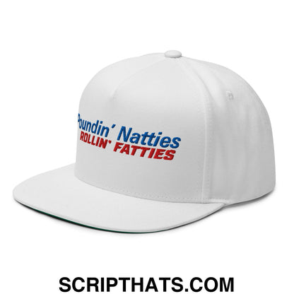 Poundin' Natties Rollin' Fatties Embroidered Flat Brim Bill 5 Panel Snapback Hat Default Title