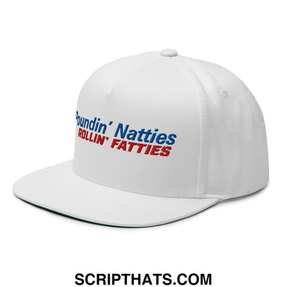 Poundin' Natties Rollin' Fatties Embroidered Flat Brim Bill 5 Panel Snapback Hat Default Title