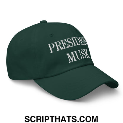 President Musk Embroidered Dad Hat Spruce
