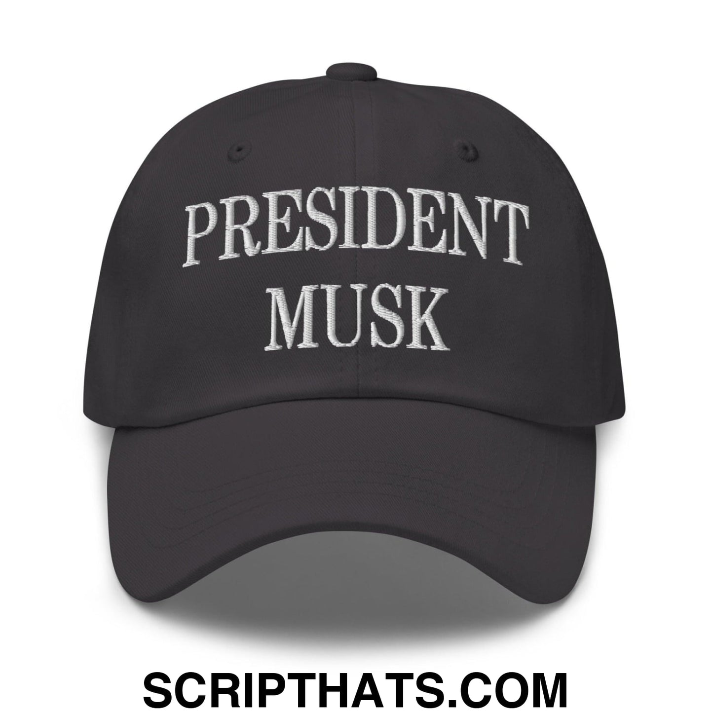 President Musk Embroidered Dad Hat Dark Grey