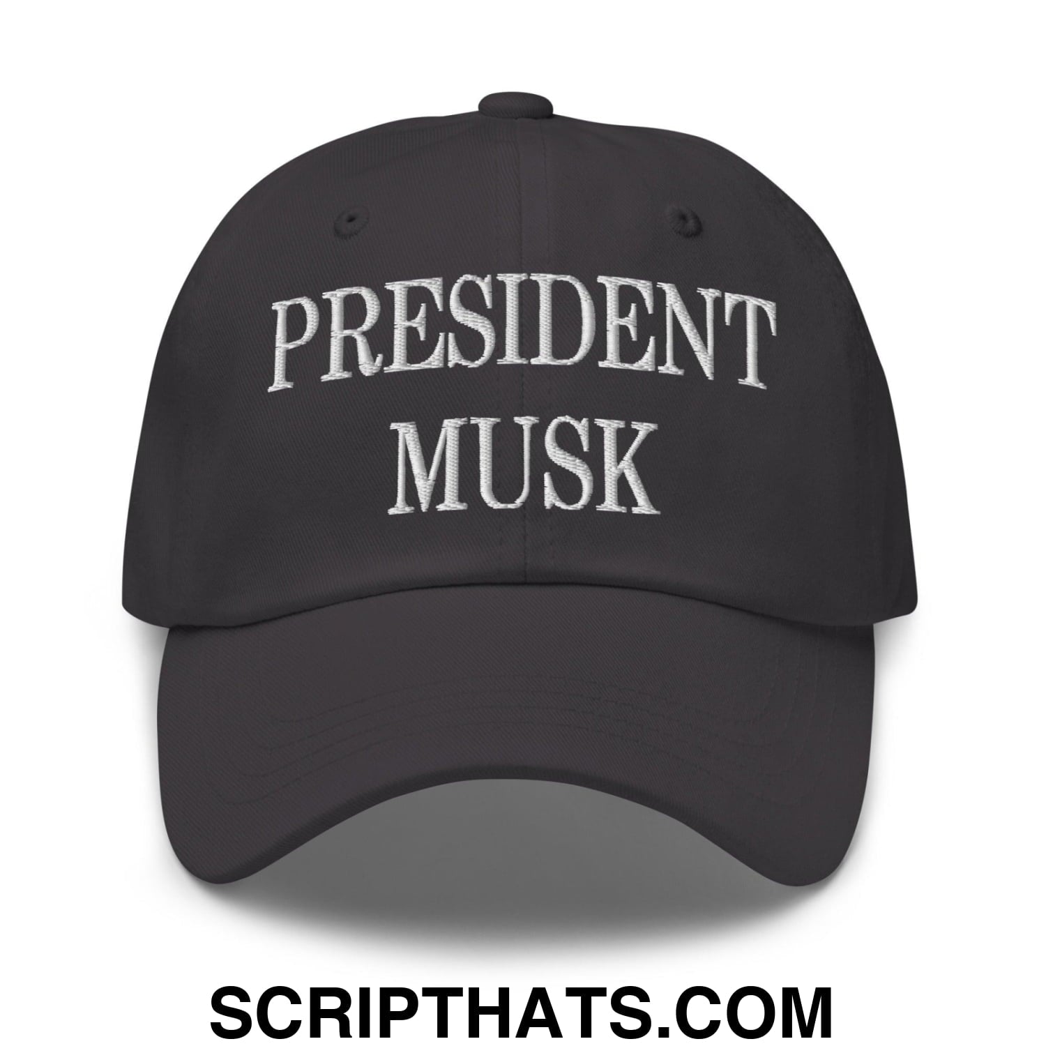 President Musk Embroidered Dad Hat Dark Grey