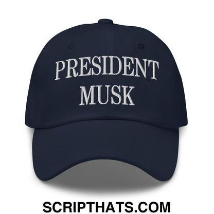 President Musk Embroidered Dad Hat Navy