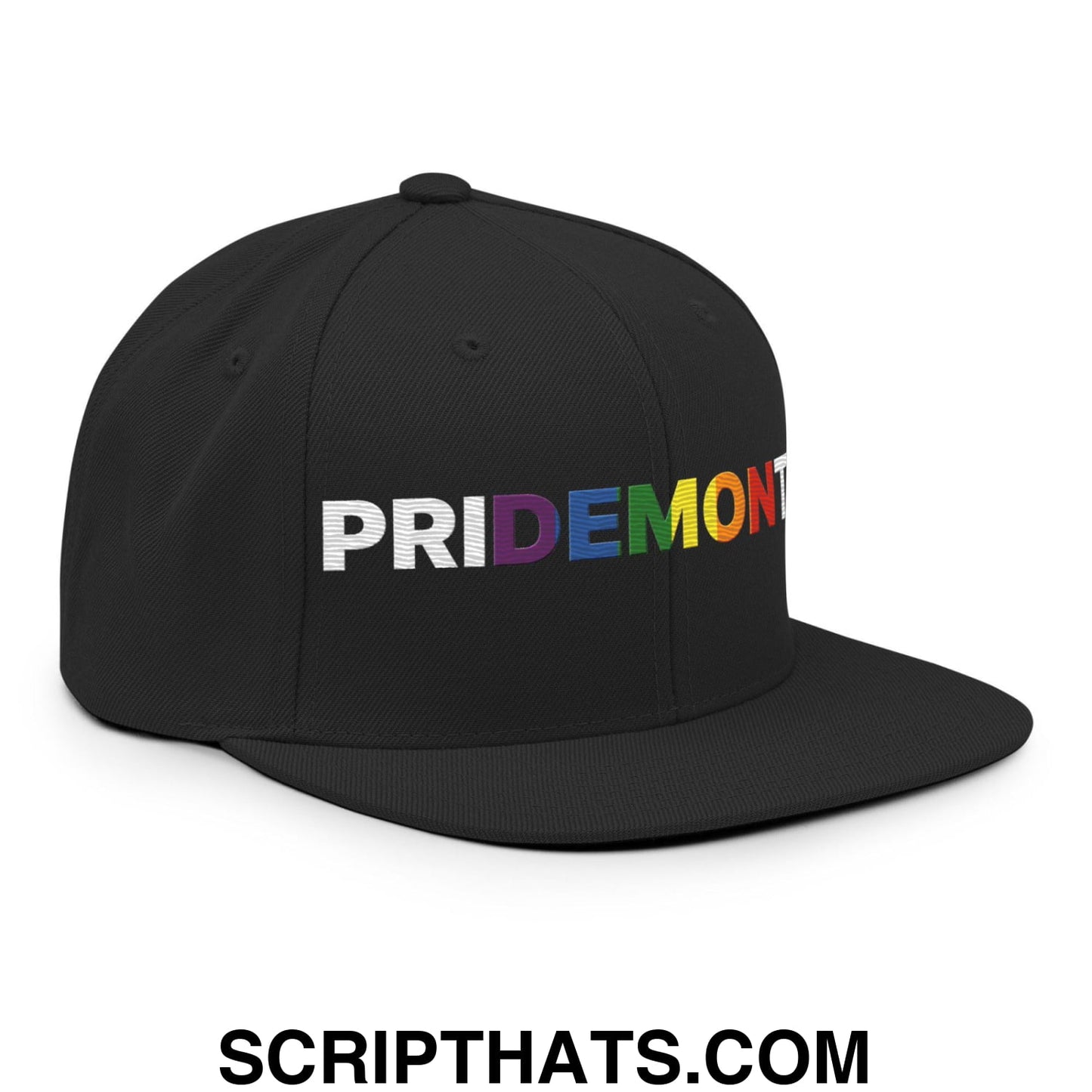 Pride Month Demon II Flat Bill Brim Snapback Hat Black