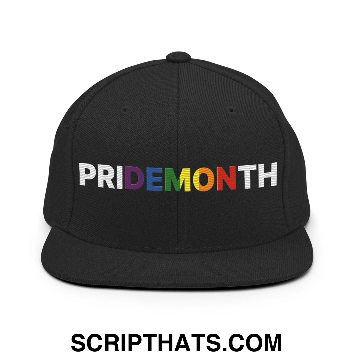 Pride Month Demon II Flat Bill Brim Snapback Hat Black