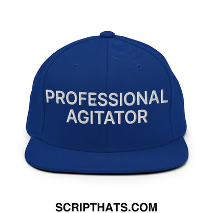 Professional Agitator Embroidered Flat Bill Brim Snapback Hat Royal Blue