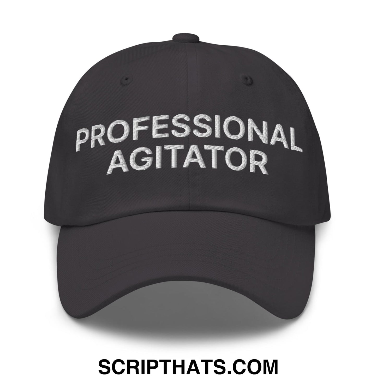 Professional Agitator Embroidered Unstructured Dad Hat Dark Grey