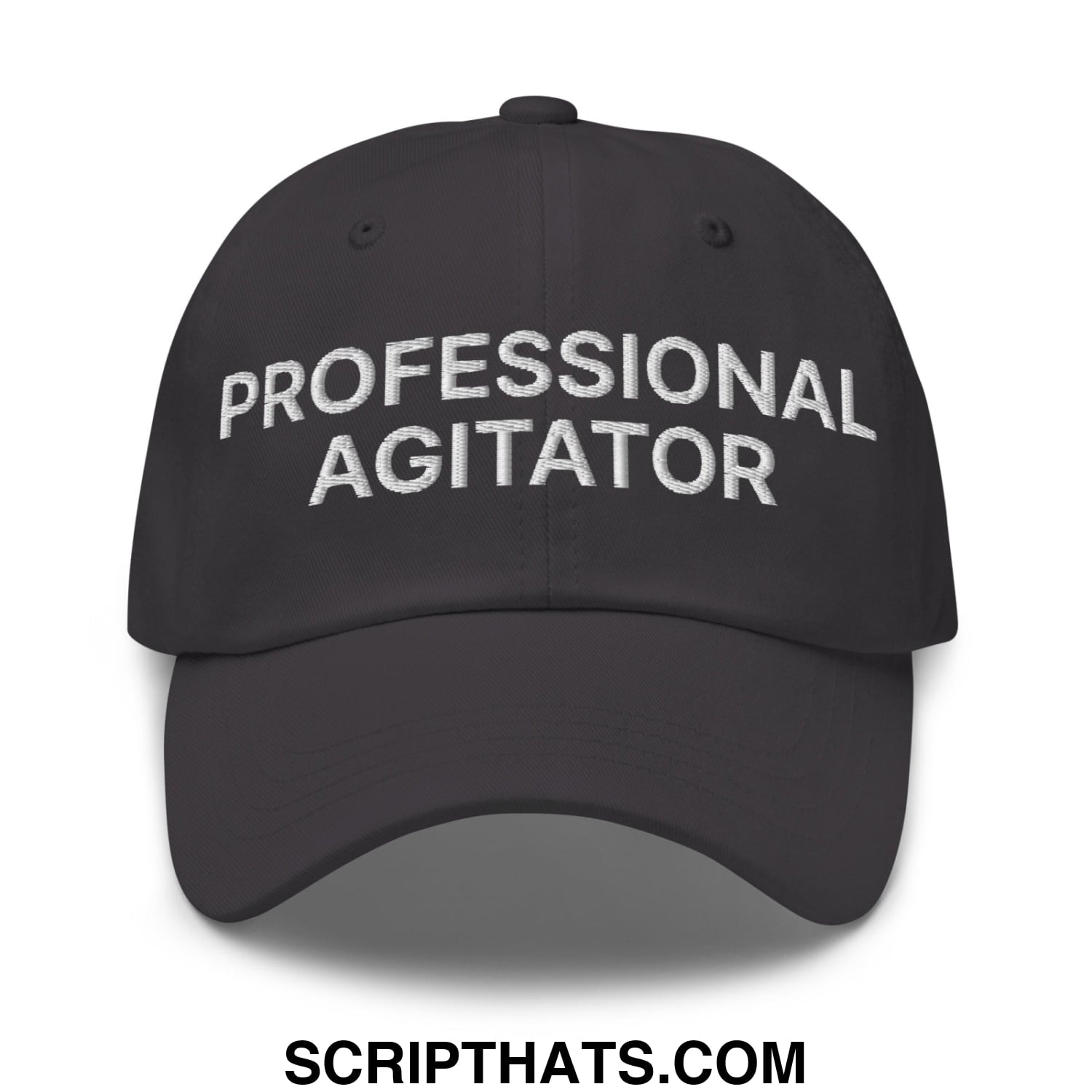 Professional Agitator Embroidered Unstructured Dad Hat Dark Grey