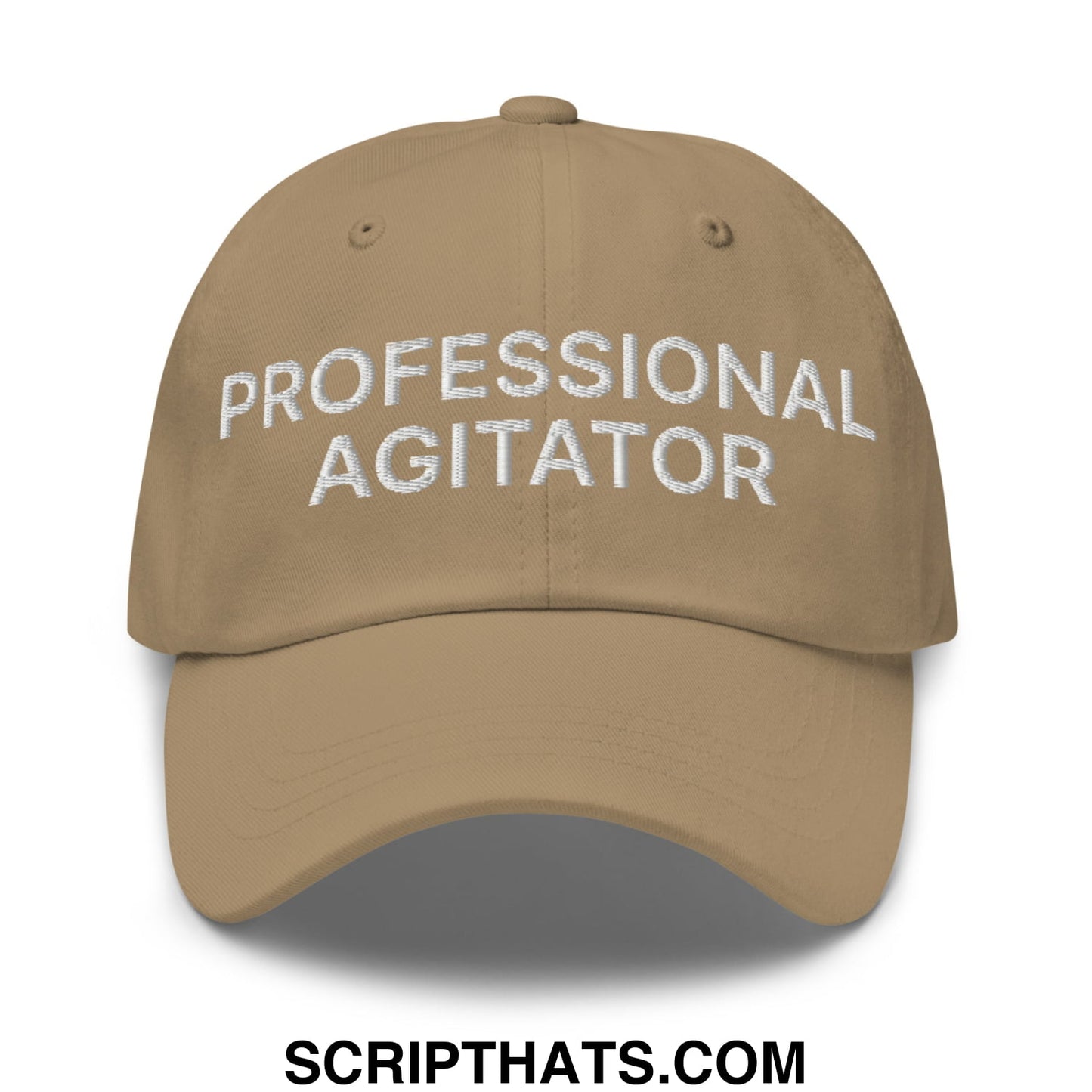 Professional Agitator Embroidered Unstructured Dad Hat Khaki