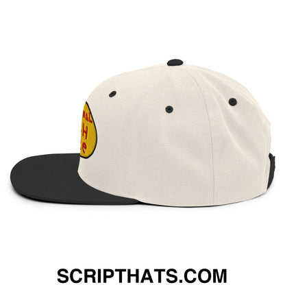Professional Fish Store Embroidered Flat Bill Brim Snapback Hat Natural Black