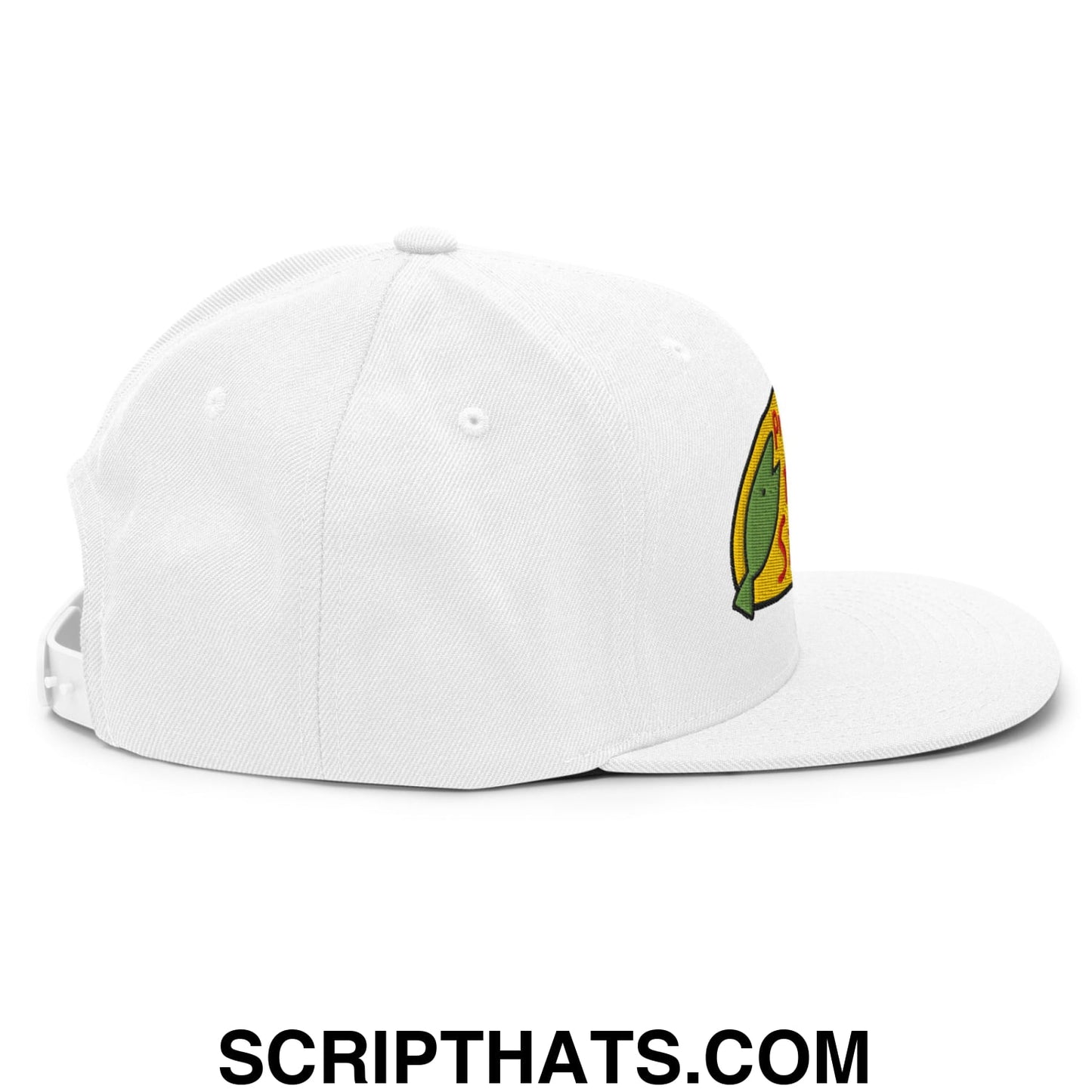 Professional Fish Store Embroidered Flat Bill Brim Snapback Hat White