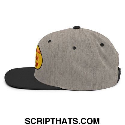 Professional Fish Store Embroidered Flat Bill Brim Snapback Hat Heather Black