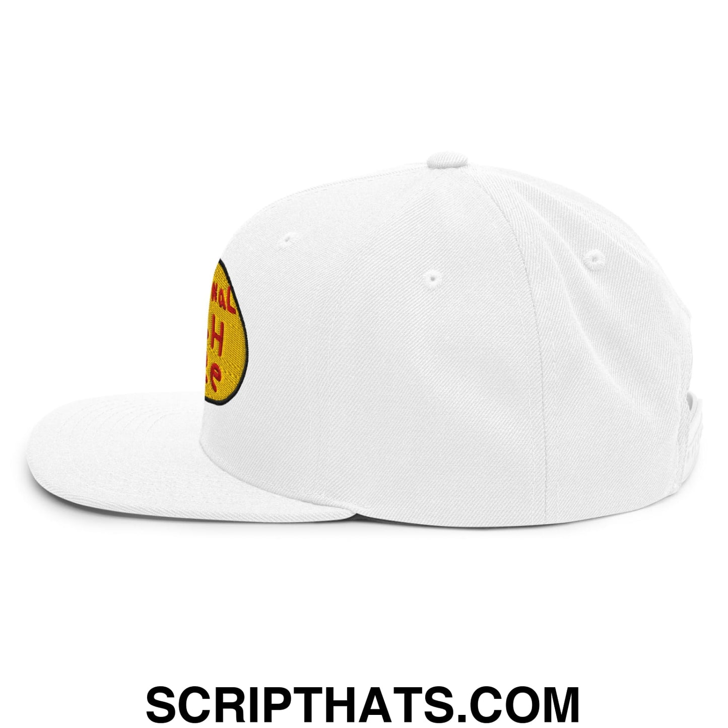 Professional Fish Store Embroidered Flat Bill Brim Snapback Hat White