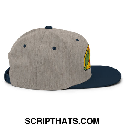 Professional Fish Store Embroidered Flat Bill Brim Snapback Hat Heather Grey Navy