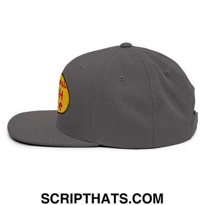 Professional Fish Store Embroidered Flat Bill Brim Snapback Hat Dark Grey