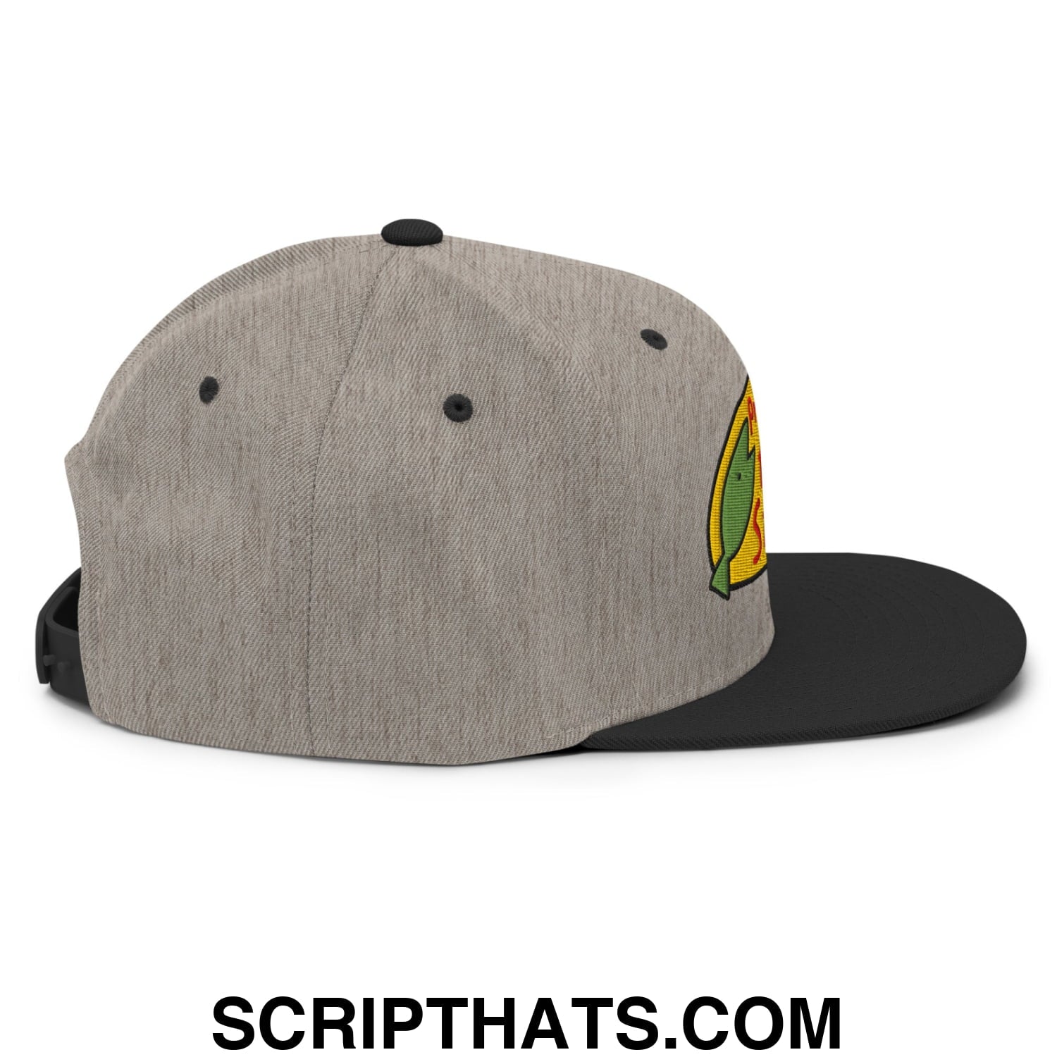 Professional Fish Store Embroidered Flat Bill Brim Snapback Hat Heather Black